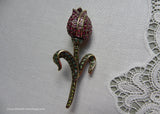 Heidi Daus Dutch Treat Pavé Crystal Fuchsia Tulip Brooch