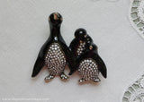 Heidi Daus Just Chillin' Penguin Family Enameled Swarovski Crystals Pin