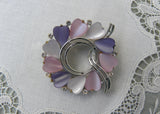 Vintage Lisner Thermoset Hearts Brooch in Shades of Purple