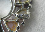 Vintage Lisner Thermoset Hearts Brooch in Shades of Purple
