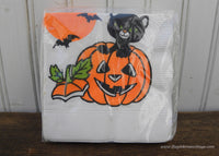 Vintage American Greetings Halloween Pumpkin and Black Cat Napkins
