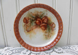 Vintage Hand Painted Fall Oak Leaves and Acorns Pin Tray Dish