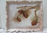 Vintage Hand Painted Pinecone Trinket Dish