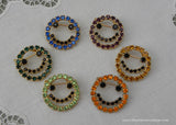 Vintage Blue Rhinestone Smiley Face Smile Pin