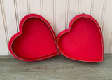 Vintage Small Red Valentine's Heart Candy Box with Rose