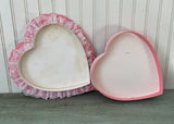 Vintage Valentine's Day Candy Box Pink Rose and Dotted Hearts