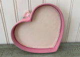 Vintage Pink Velvet Valentine Box Lid with Pink Rose