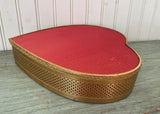 Vintage Valentine's Candy Box Keepsake Embossed Gold Tone Metal