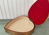 Vintage Valentine's Candy Box Keepsake Embossed Gold Tone Metal