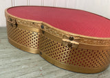 Vintage Valentine's Candy Box Keepsake Embossed Gold Tone Metal