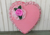 Vintage Valentine's Day Candy Box Pink Rose and Dotted Hearts