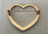 Vintage Variegated Pink and Purple Rhinestone Heart Pin