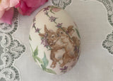 Vintage Hand Painted Easter Bunnies on Garden Swing Egg