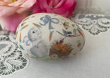 Vintage Hand Painted Easter Bunny and Carrots China Egg