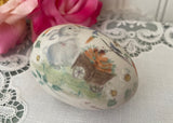 Vintage Hand Painted Easter Bunny and Carrots China Egg