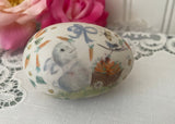 Vintage Hand Painted Easter Bunny and Carrots China Egg