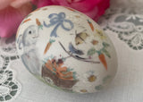 Vintage Hand Painted Easter Bunny and Carrots China Egg