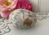 Vintage Hand Painted Easter Bunny and Carrots China Egg