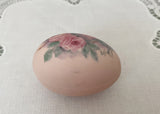 Vintage Hand Painted Trio of Pink Roses Egg