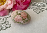 Vintage Hand Painted Peachy Pink Roses Egg