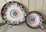 Vintage Paragon Blue and Pink Sweet Pea Teacup and Saucer