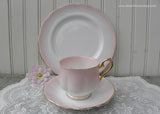 Vintage Royal Albert Rainbow Teacup Saucer Luncheon Plate Pink
