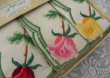 Unused Vintage Embroidered William Smyth Irish Linen Rose Napkins