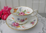 Vintage Pink Roses And Tulip Teacup and Saucer