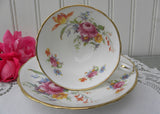 Vintage Pink Roses And Tulip Teacup and Saucer