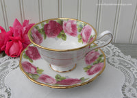 Vintage Royal Albert Old English Rose Avon Shaped Teacup and Saucer