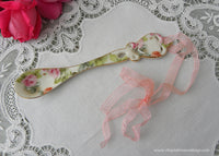 Decorative Pink and Coral Rose Chintz Porcelain Tea Spoon