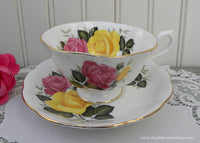 Vintage Royal Albert Pink andYellow Roses June Delight Teacup