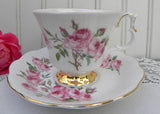 Vintage Royal Albert Pink Roses Rosebuds Teacup and Saucer