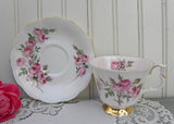Vintage Royal Albert Pink Roses Rosebuds Teacup and Saucer