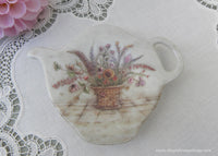 Teapot Shaped Melamine Sunflower Basket of Flowers Tea Bag Holder