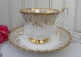 Vintage Royal Albert White and Gold Chintz Teacup and Saucer