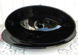 Vintage Indiana Glass Diamond Point Black Covered Butter Dish