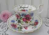 Vintage Royal Albert Flower of the Month August Poppy Teacup and Saucer