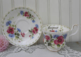 Vintage Royal Albert Flower of the Month August Poppy Teacup and Saucer