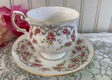 Vintage Queen's Pink Roses Mother Teacup and Saucer Mothers Day