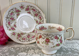 Vintage Queen's Pink Roses Mother Teacup and Saucer Mothers Day