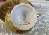 Vintage Hand Painted Christmas Pinecone Pedestal Teacup and Saucer