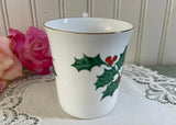 Vintage Rosina Bone China Christmas Holly Tea Mug