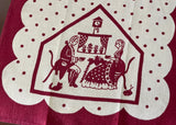 Vintage Linen Tea Towel Colonial Couple Polka Dots and More