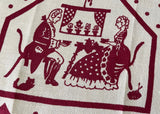 Vintage Linen Tea Towel Colonial Couple Polka Dots and More