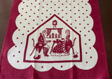 Vintage Linen Tea Towel Colonial Couple Polka Dots and More