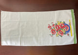 Vintage Tea Towel Red Poppies in Blue Flower Pot