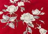 Vintage Wilendur Red Victoria Rose Tea Towel