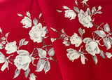 Vintage Wilendur Red Victoria Rose Tea Towel