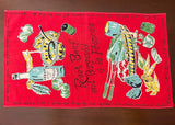 Vintage Culinary Tea Towel Roast Beef and Burgundy Veggies and More